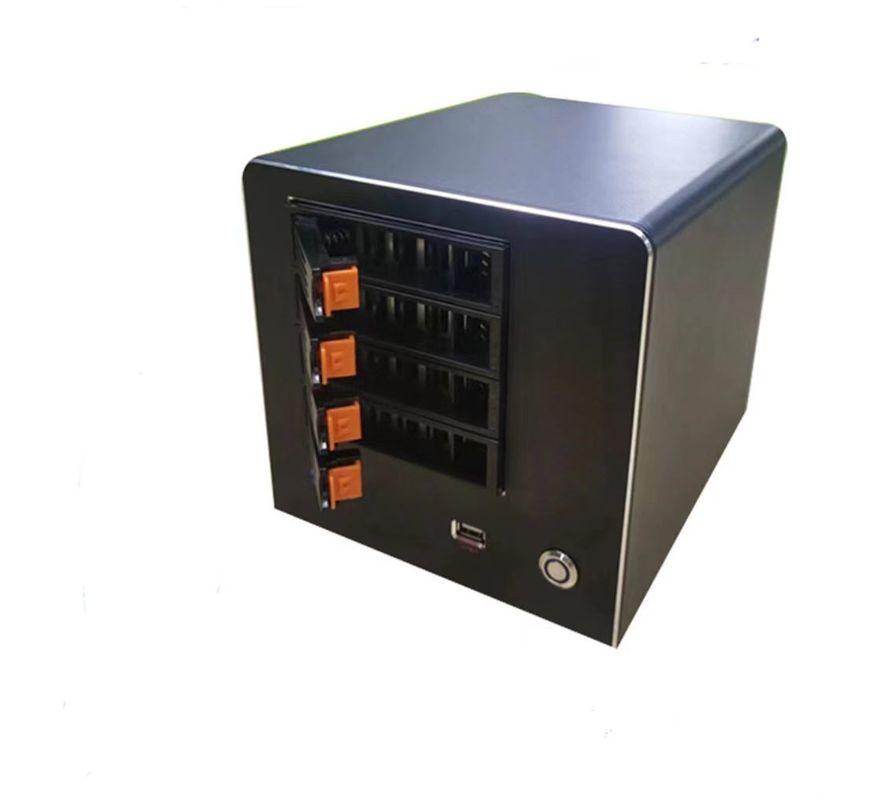 Revestimento Nas Servidor de armazenamento Chassi Household 4 Bay Case de computador Painel de liga de alumínio