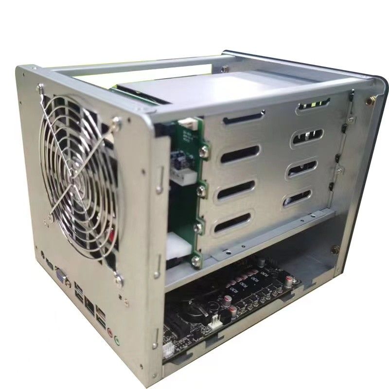 Revestimento Nas Servidor de armazenamento Chassi Household 4 Bay Case de computador Painel de liga de alumínio