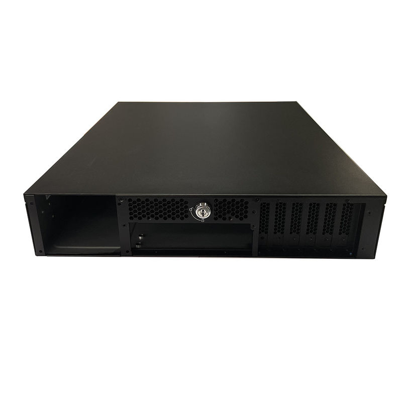 Chassis de montagem industrial de controle 2u com fechadura para servidor e armazenamento