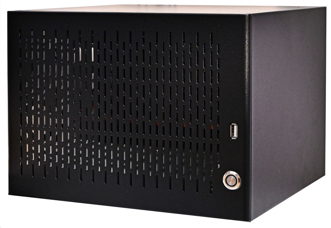 6 Chassis de servidor de armazenamento NAS doméstico com painel de liga de alumínio preto